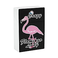Crazy Flamingo Lady Printed Cigarette Case Smoking Storage Box Pocket Holder Portable for Men Women