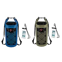 Piscifun Dry Bag Army Green 10L & Waterproof Phone Case Bundle with Waterproof Floating Backpack Blue 10L & Waterproof Phone Case