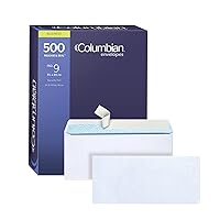 #9 Security Envelopes, No Window, Self Seal, for Invoices & QuickBooks Statements, 3-7/8 x 8-7/8 Inches, 24 lb White, 500/Box (COLO183)