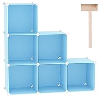 C&AHOME Cube Storage Organizer, 6-Cube Shelves Units, Closet Cabinet, DIY Plastic Modular Book Shelf, Ideal for Bedroom, Living Room, Office, 36.6
