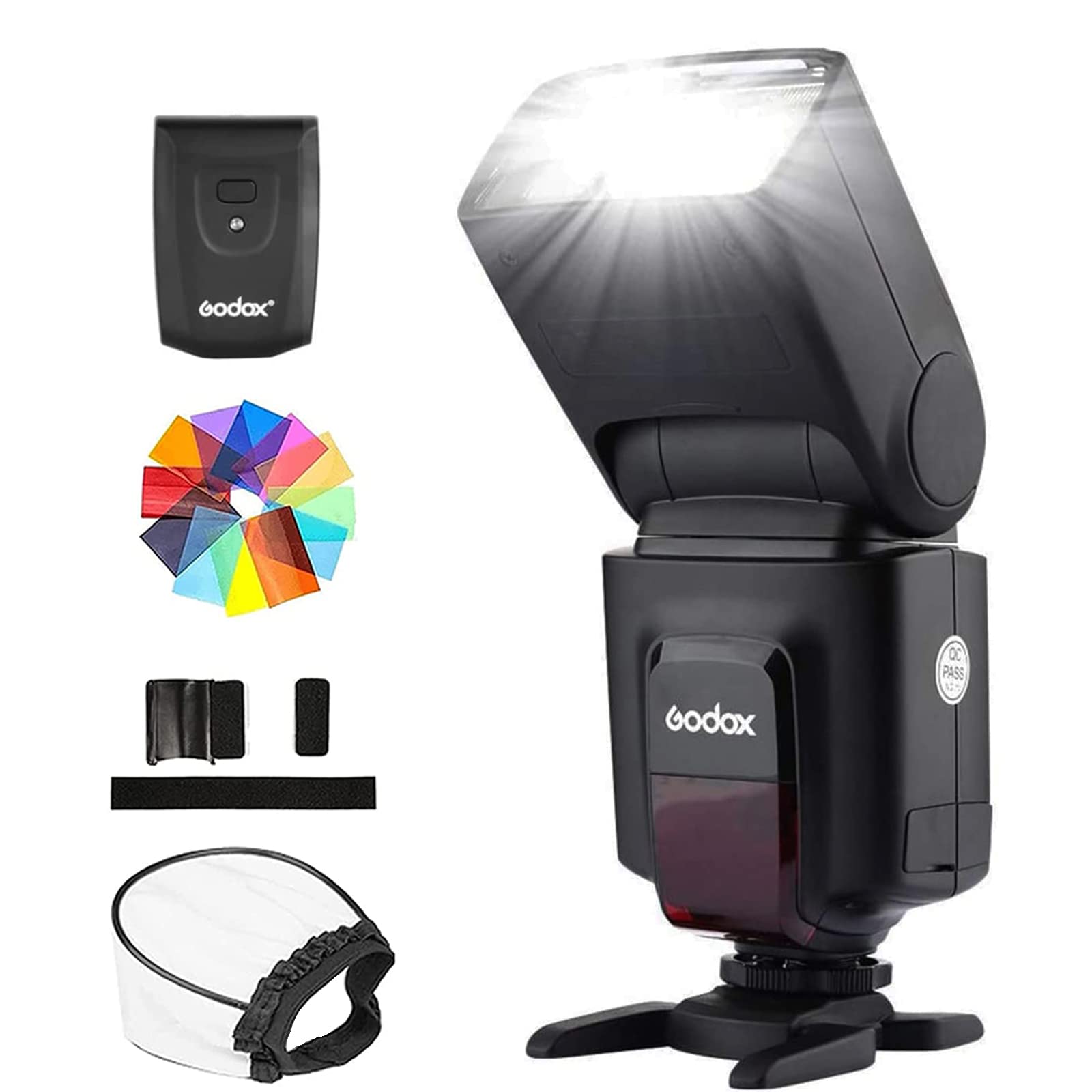 Godox TT520II Wireless Transmission Flash Speedlite - Built-in Receiver and RT Transmitter Compatible for Canon Nikon Panasonic Olympus Pentax and Other DSLR Cameras with Standard Hot Shoe