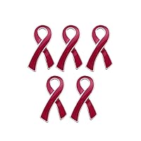 Fundraising For A Cause | Burgundy Large Flat Ribbon Shaped Pins – Burgundy Ribbon Pins for Sickle Cell Anemia, Myleoma Awareness, Meningitis and Hospice Awareness – Fundraising & Awareness