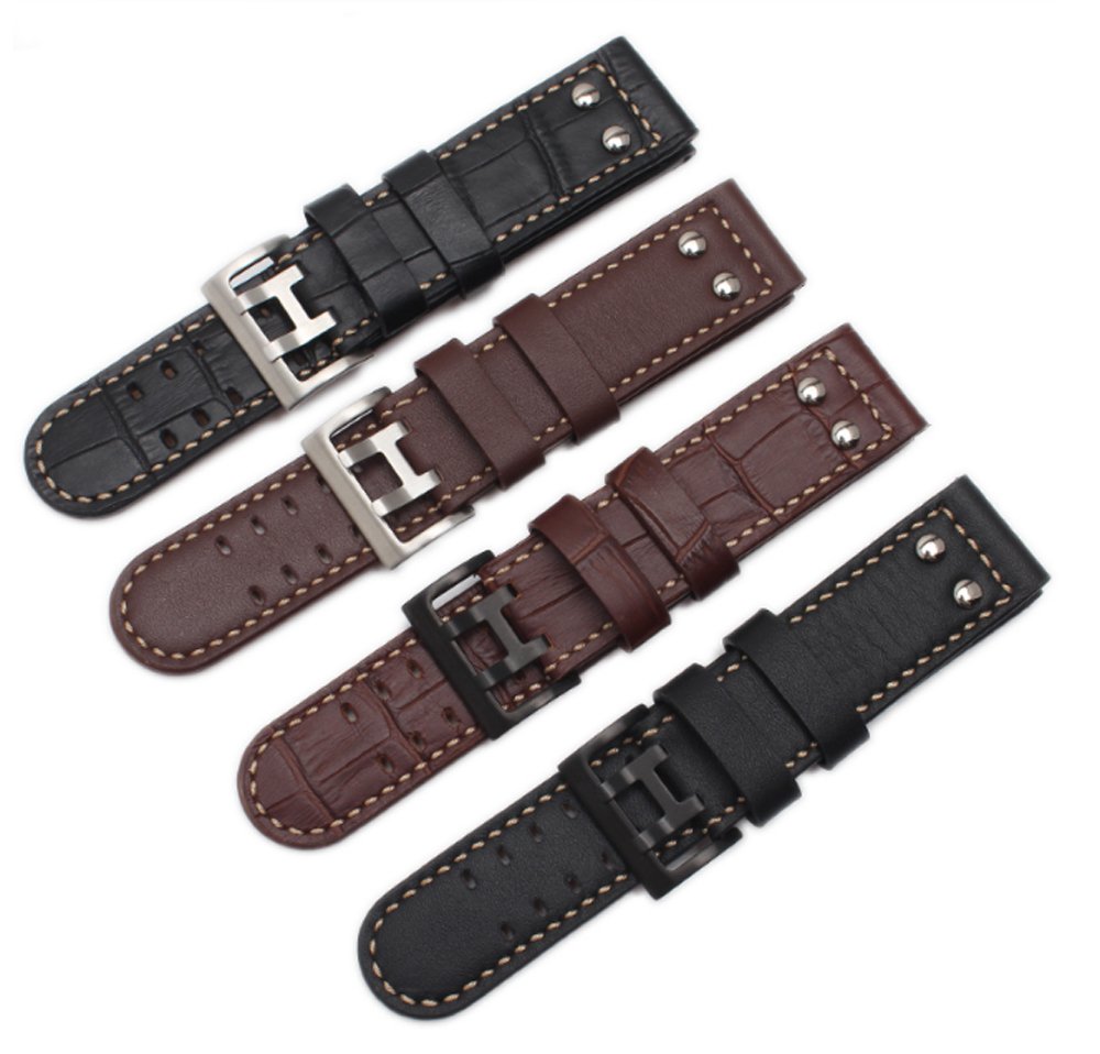 20mm / 22mm Leather Watch Band Strap Fits for Hamilton Khaki Field Aviation H70595593
