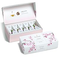 Tea Forte Cherry Blossom Organic Green Tea, Petite Presentation Box Tea Sampler Gift Set with 10 Handcrafted Pyramid Tea Infusers
