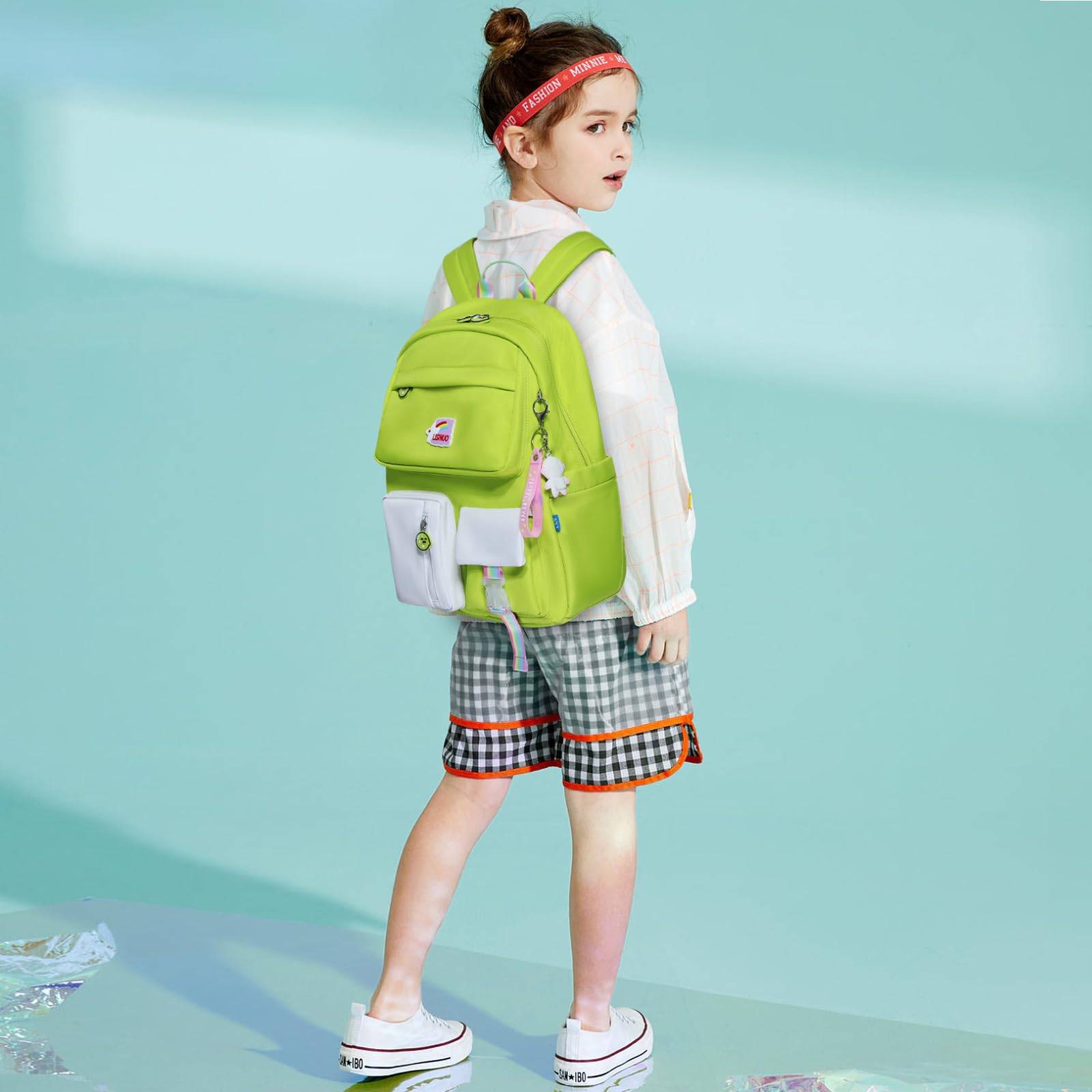 LISINUO Kids Backpacks for Girls Backpack School Bookbag for Teenage Cute  Book Bag Send Pendant (Purple)