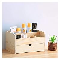 Desktop Solid Wood Cosmetic Storage Box,Shelf,Drawer Type Large Wooden Dressing Table,Skin Products Lipstick Finishing