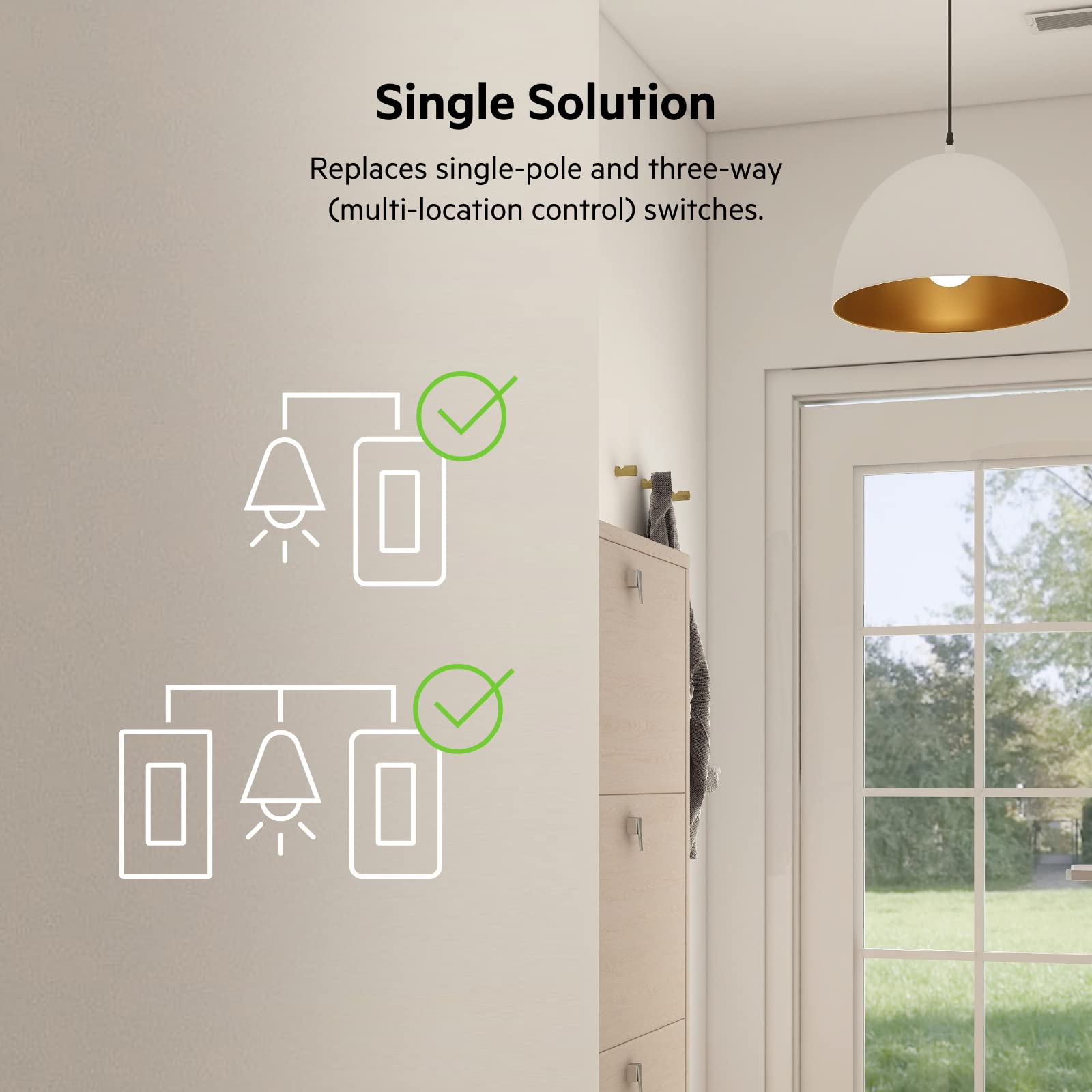 Wemo Smart Light Switch with Thread - Smart Switch for Apple HomeKit - 3 Way Switch Compatible - Smart Home Products, Smart Home Devices - HomeKit Light Switch - Apple Home - Requires Neutral Wire