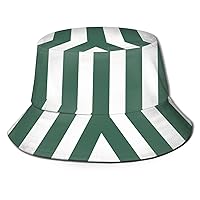 Green Stripes Uncle Hat Fisherman's Hat Cute Uncle Hat-Bucket Hat Unisex Sun Protectio(, Black
