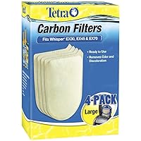 Carbon Filters for Aquariums, Fits Whisper EX Filters, Cleans Aquarium Water, 4 Count