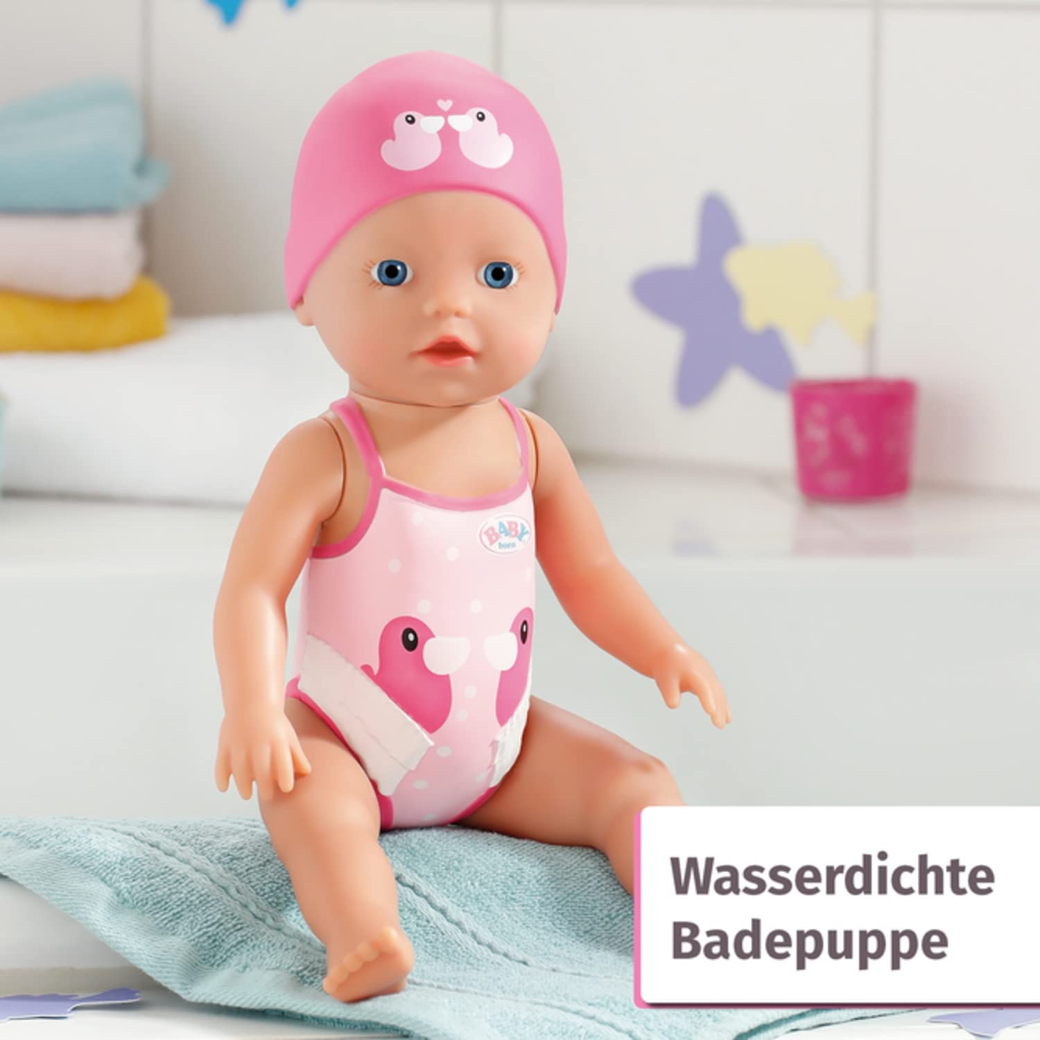 Baby Born - Zapf Creation 835302 My First Swim Girl 30cm-Badepuppe, bewegliche Arme Beine, schwimmt durchs Wasser, Wasserdicht und ohne Batterien verwendbar