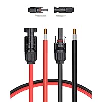 BougeRV 100Feet 10AWG Solar Extension Cable with Female and Male Connector with Extra Free Pair of Connectors Solar Panel Adaptor Kit Tool (100FT Red + 100FT Black)