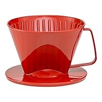 Fino Pour-Over Coffee Brewing Filter Cone, Number 1-Size, Red, Brews 1 to 2-Servings