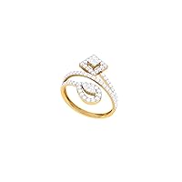 Jewels 14K Gold 0.63 Carat (H-I Color,SI2-I1 Clarity) Natural Diamond Buypass Ring