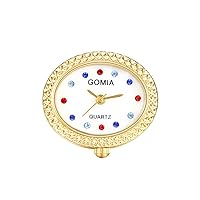 JewelryWe Novelty Finger Watch Classic Round Colorful Dial Quartz Watch Rings Adjustable Open Ring Watch for Valentine’s Day
