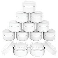 Houseables 4 Oz Plastic Containers with Lids, Body Butter Jars, Lotion Container, White, 118 ML/Gram Capacity, 12 Pack, Jar for Cream, Makeup, Cosmetics, Face Scrub, Hair Product, Screw Top & Liner