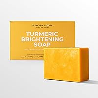 Glo Melanin Organic Turmeric Soap for Dark Spots & Acne, Turmeric Soap for Skin Brightening and Clearing Formula, All Natural Turmeric Soap Bar