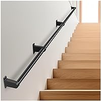 Industrial Stair Railing Metal Hand Rails for Indoor Stairs Wall Mount Staircase Handrails 1.25