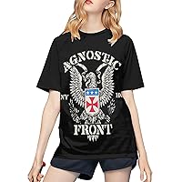 Agnostic Front Baseball T Shirt Women's Casual Tee Summer Round Neck Short Sleeves Clothes Black