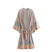 Rayon Cotton Loose Fit Bohemian Kimonos Casual Holiday Cardigan Shrug Women