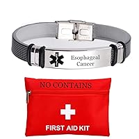 Personalized ID Bracelets for Women Men Stainless Steel Healthcare Medical Wristband Patient First Aid Alert Jewelry for Emergency to Save Life,Customized