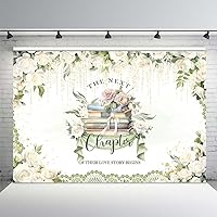MEHOFOND Book Themed Bridal Shower Backdrop Next Chapter Love Story Begins Floral Bride to Be Fall in Love Wedding Engagement Photography Background Banner Sign Photo Booth Props 7x5ft
