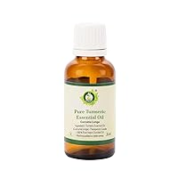 R V Essential Pure Turmeric Essential Oil 50ml (1.69oz)- Curcuma Longa (100% Pure and Natural Therapeutic Grade)