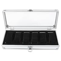Pilipane Elegant Portable Black Watch Collection Box for Storage Display Holds Watches for Men & Women,6/12 Slots Watch Box Organizer for Men,Aluminum Watch Display Box(6 slots)