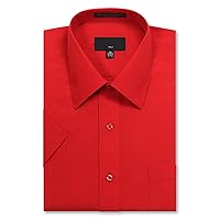 Allsense Men's Dress Shirt Regular Fit Soild Business Formal Short Sleeve Button Up Shirts