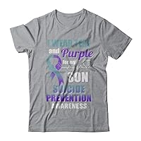Men's I Wear Teal Purple for My Son Suicide Prevention Awareness Shirt Short Sleeve Tee