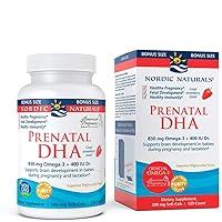 Prenatal DHA, Strawberry - 120 Soft Gels - 830 mg Omega-3 + 400 IU Vitamin D3 - Supports Brain Development in Babies During Pregnancy & Lactation - Non-GMO - 60 Servings