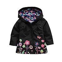 Coat Girl 5t Kids Coat Winter Jacket Girls Hooded Flower Prints Toddler Outwear Beautiful Toddler Jackets for Toddlers