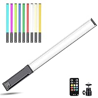 RGB Photography Light Wand, Handheld LED Video Light 9 Colors, with Built-in Rechargable Battery and Remote Control, 1000 Lumens Adjustable 3200K-5600K