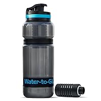 Water-to-Go Active (20oz/60cl) Water Filter Bottle - Perfect for International Travel Hiking Camping and Backpacking - Incl. 3-in-1 Purifier Filter