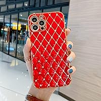 Luxury Electroplated Bling Rhinestone Phone Case for iPhone 13 12 11 Pro Max X XR XS Max 7 8 Plus SE 2020 Mini Bumper Back Cover,red,for iPhone 8