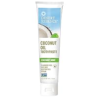 Coconut Oil Toothpaste 6.5 oz - Non-GMO, Gluten Free, Vegan, Cruelty Free, Fluoride Free - Coconut Oil & Pure Australian Tea Tree Oil - Draws Out Impurities - Freshens Breath