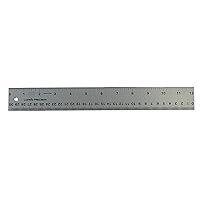 Ludwig Precision Non-Slip Backed Aluminum Straight Edge Ruler, 12-INCH, Silver