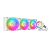 ARCTIC Liquid Freezer III 420 A-RGB - Water Cooling PC, CPU AIO Water Cooler, Intel & AMD Compatible, efficient PWM-Controlled Pump, Fan: 200-1700 RPM, LGA1851 and LGA1700 Contact Frame - White