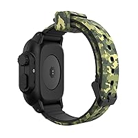 for Apple Watch Camouflage Sport Bracelet Waterproof Case+Silicone Strap Cove Series 7/SE/6/5/4/3/2/1 Strap 40mm 42mm 44mm Watch Case (Color : Camouflage 4, Size : 44mm)