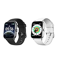 ENOMIR 2 Pack Smart Watch （W19 Black and W19 White） Bundle