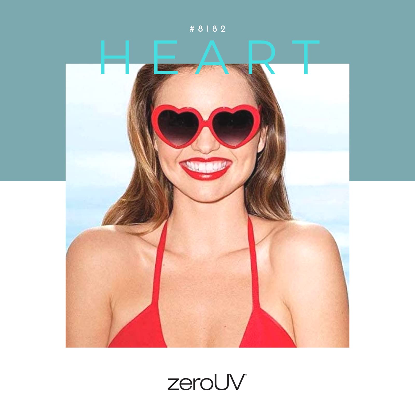 Oversized Heart Shaped Sunglasses UV400 Cute Trendy Love Fashion Eyewear for Women 52mm