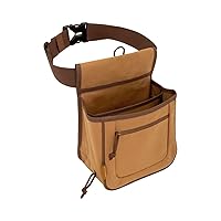 Allen Company Rival Double Compartment Shell Bag & 52 inch Waist Belt, Holds 50 Empty Hulls, Tan, Caramel Brown