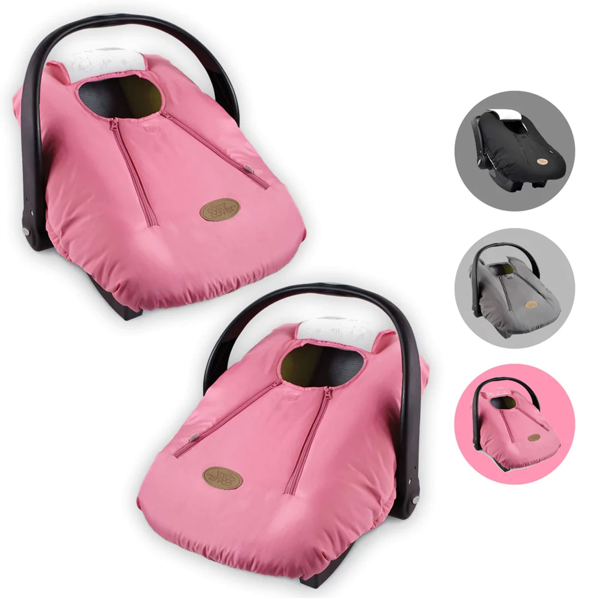 Cozy Cover Infant Car Seat Cover (Pink) - The Industry Leading Infant Carrier Cover Trusted by Over 6 Million Moms Worldwide for Keeping Your Baby Cozy & Warm