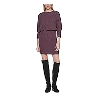 Jessica Howard Womens Blouson Mini Sweaterdress Purple 10
