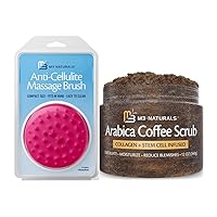 Arabica Coffee Body Scrub with Collagen & Stem Cell and Silicone Brush Bundle