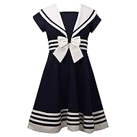 Young Girls Navy Sailor Dress Nautical