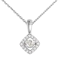 Sterling silver Dancing CZ Halo Necklace Micro Pave 16-20 inch Boston Chain