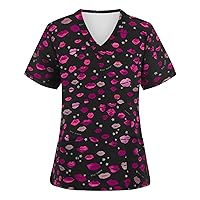 Womens Tops Work Scrub Blouses for Women Short Sleeve Loose Fit Long Summer Fall Shirt 2024 Trendy Y2K