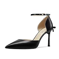 Castamere Women Stiletto High Heel Pointed Toe Pumps Ankle Strap Two-Piece Bow-Knot Wedding Dress 3.3 Inches Heels