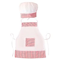 iiniim Baby Chef Plaid Apron and Hat Set for Cosplay Photography Props