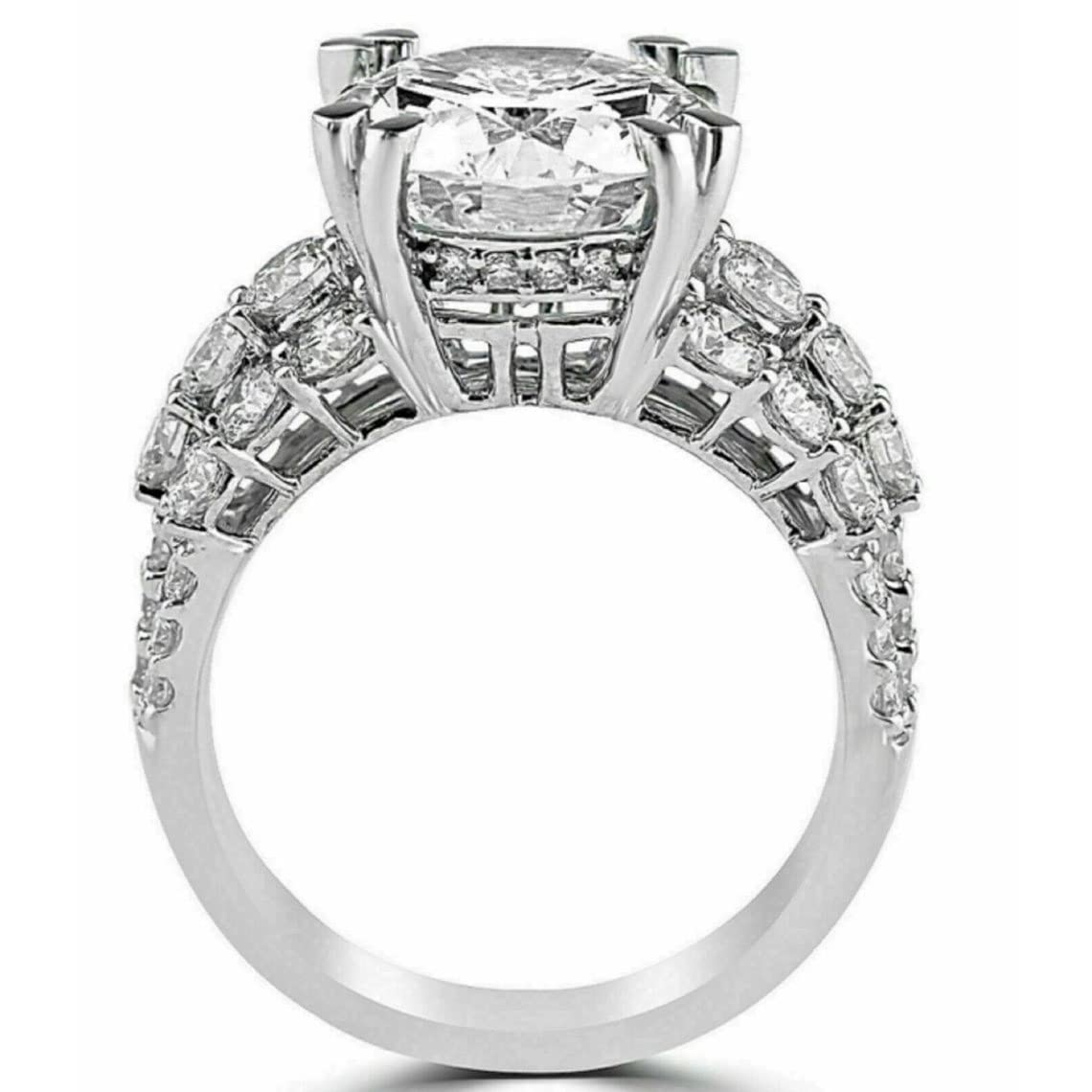 DESTINY JEWEL 3.22CT Round Cut Diamond D/VVS1 Engagement Wedding Ring, Solid 925 Silver Ring